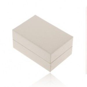 Biela darčeková krabička na prsteň alebo náušnice, ryhovaný povrch