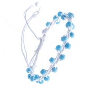 Šperky eshop - Bielo-modrý náramok priateľstva s cik-cak korálkami Z11.4