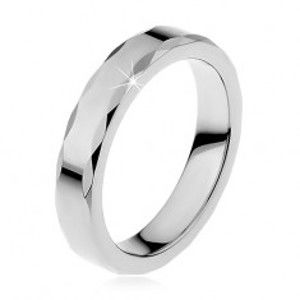 Šperky eshop - Dámsky wolfrámový prsteň so stužkovým okrajom D7.20 - Veľkosť: 56 mm