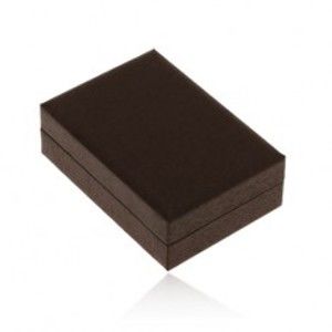 Šperky eshop - Darčeková krabička na náušnice, tmavohnedá imitácia dreva, jemné čierne zárezy Y16.04