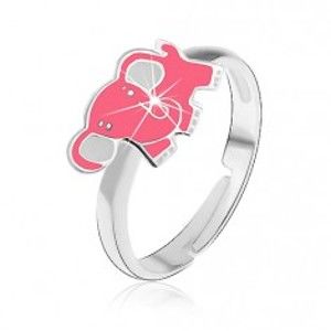 Šperky eshop - Detský strieborný prsteň 925 - ružový slon AB21.12
