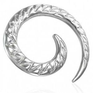 Šperky eshop - Expander do ucha špirála - zúbky E7.17 - Hrúbka piercingu: 4 mm
