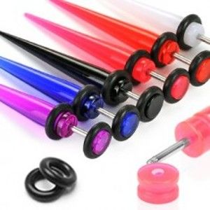 Šperky eshop - Fake expander z UV akrylu N30.25 - Farba piercing: Ružová