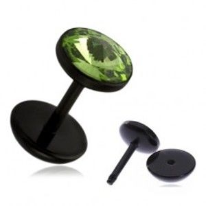 Šperky eshop - Falošný akrylový piercing do ucha - zelený lúčovitý zirkón PC31.21