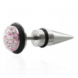 Šperky eshop - Falošný expander ružový so zirkónmi E16.13