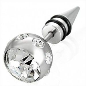 Šperky eshop - Falošný piercing veľká guľa so zirkónom E16.16