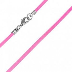 Šperky eshop - Gumená šnúrka na krk - neónovo ružová, 2 mm O2.16
