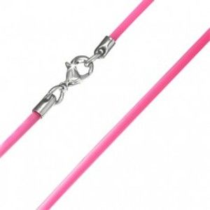 Šperky eshop - Hladká gumená šnúrka na krk v ružovom prevedení AA41.23