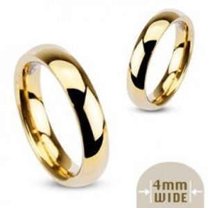 Šperky eshop - Hladká oceľová obrúčka v zlatej farbe - 4 mm F3.11/12 - Veľkosť: 69 mm