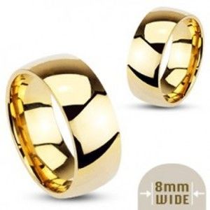 Šperky eshop - Hladká oceľová obrúčka v zlatej farbe - 8 mm F3.13/14 - Veľkosť: 60 mm