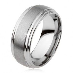 Šperky eshop - Hladký tungstenový prsteň, jemne vypuklý, matný povrch, strieborná farba AB33.09 - Veľkosť: 57 mm