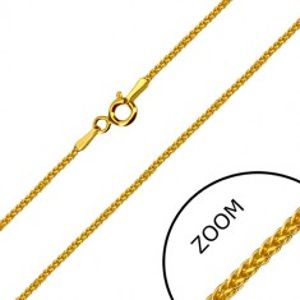 Šperky eshop - Hranatá retiazka v žltom 14K zlate - husto prepletené očká, perový krúžok, 500 mm GG30.13