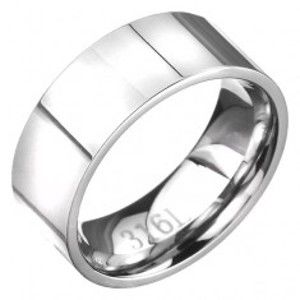 Šperky eshop - Jednoduchá oceľová obrúčka v striebornej farbe C25.8 - Veľkosť: 59 mm