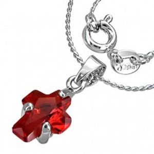Šperky eshop - Jemný náhrdelník - červený krížik A21.7