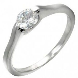 Šperky eshop - Klasický zásnubný prsteň - číre očko v úchyte F6.6 - Veľkosť: 50 mm