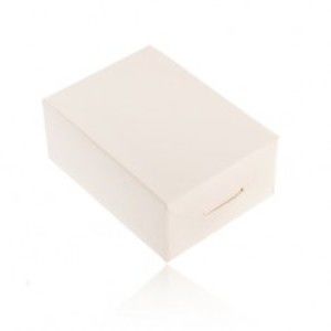Šperky eshop - Krémová darčeková krabička na prsteň a náušnice alebo retiazku, zárezy Y60.1