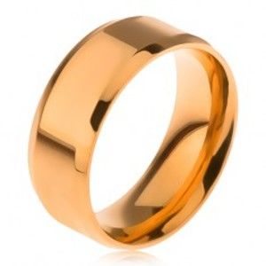 Šperky eshop - Lesklá obrúčka z ocele 316L, zlatá farba, skosené okraje J11.16 - Veľkosť: 65 mm