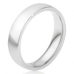 Šperky eshop - Lesklý oceľový prsteň striebornej farby, hladký povrch, 5 mm BB18.01 - Veľkosť: 70 mm