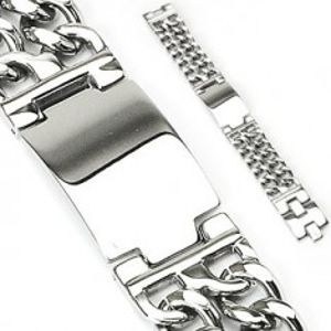 Šperky eshop - Masívny náramok z chirurgickej ocele - retiazkovitý so známkou V2.8