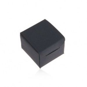 Šperky eshop - Matná tmavomodrá krabička na prsteň alebo náušnice, šikmé línie na povrchu U23.3