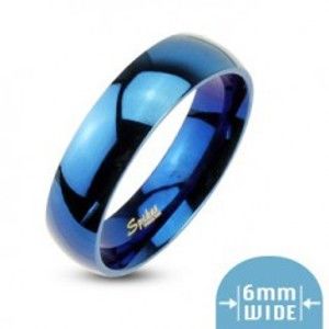 Šperky eshop - Modrá obrúčka s vysokým leskom H18.4 - Veľkosť: 57 mm