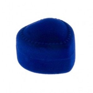 Šperky eshop - Modrá zamatová krabička na prsteň - malé srdce s lemom Y28.9
