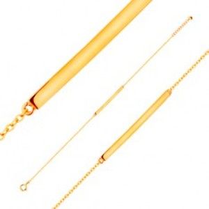 Šperky eshop - Náramok zo žltého 14K zlata - lesklý úzky pás, retiazka z oválnych očiek GG137.36