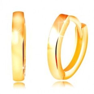 Šperky eshop - Náušnice v žltom 14K zlate - úzke ovály s lesklým hladkým povrchom GG210.34