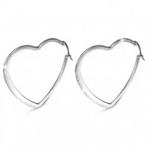 Šperky eshop - Náušnice z chirurgickej ocele - tenká kontúra srdca S17.07