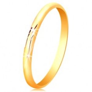 Šperky eshop - Obrúčka v žltom 14K zlate, hladký, lesklý a mierne vypuklý povrch GG200.74/80 - Veľkosť: 51 mm