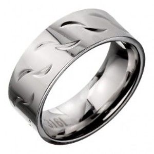 Šperky eshop - Obrúčka z ocele - vzor vlniek C27.3 - Veľkosť: 67 mm