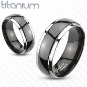 Šperky eshop - Obrúčka z titánu - čierno strieborná farba B1.1 - Veľkosť: 66 mm