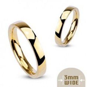 Šperky eshop - Oceľová obrúčka zlatej farby so zrkadlovým leskom - 3 mm K15.4 - Veľkosť: 51 mm