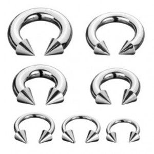 Šperky eshop - Oceľová podkova so špicom C36.9 - Rozmer: 5 mm x 16 mm x 7 mm