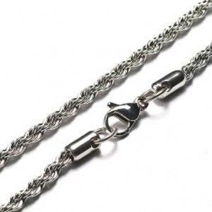 Šperky eshop - Oceľová retiazka, tvar prepletenej šnúrky, 3 mm A7.7