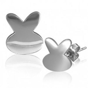 Šperky eshop - Oceľové náušnice - lesklý symbol zajka X25.16