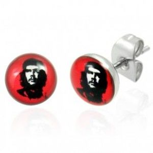 Šperky eshop - Oceľové náušnice Che Guevara 7 mm W23.10
