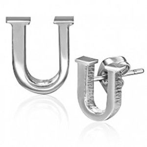 Šperky eshop - Oceľové náušničky - puzetky v tvare písmena U AA12.16