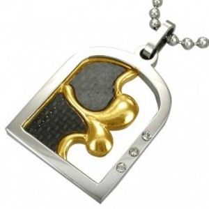 Šperky eshop - Oceľový prívesok FIRST KISS so zirkónmi G19.22