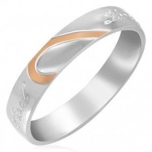 Šperky eshop - Oceľový prsteň - polovica srdca, zrkadlový lesk K12.1 - Veľkosť: 46 mm