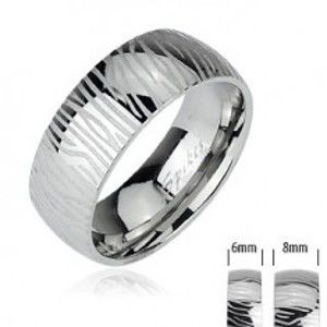 Šperky eshop - Oceľový prsteň - vzor zebra B3.1 - Veľkosť: 59 mm