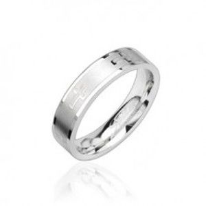 Šperky eshop - Oceľový prsteň lesklý, krížiky J2.8 - Veľkosť: 55 mm