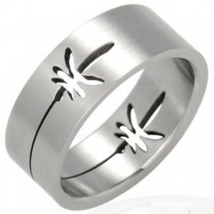 Šperky eshop - Oceľový prsteň lístky marihuana D5.19 - Veľkosť: 54 mm