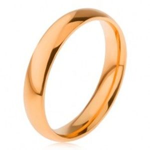 Šperky eshop - Oceľový prsteň s lesklým hladkým povrchom zlatej farby, 4 mm F1.18 - Veľkosť: 55 mm