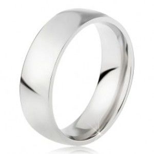 Šperky eshop - Oceľový prsteň s lesklým povrchom striebornej farby, 6 mm BB18.02 - Veľkosť: 69 mm