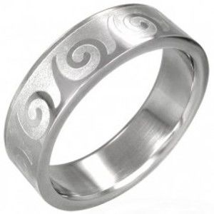 Šperky eshop - Oceľový prsteň s motívom vlnka D6.18 - Veľkosť: 65 mm