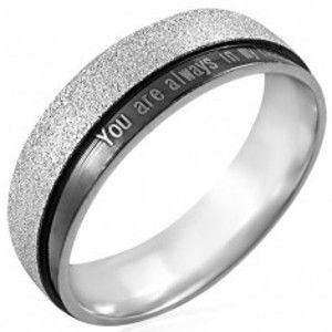 Šperky eshop - Oceľový prsteň s nápisom - You are always in my heart D10.14 - Veľkosť: 68 mm