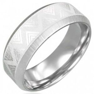 Šperky eshop - Oceľový prsteň so skosenými hranami - Triangel D11.14 - Veľkosť: 62 mm