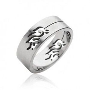 Šperky eshop - Oceľový prsteň symbol Tribal H17.4/5/6 - Veľkosť: 59 mm