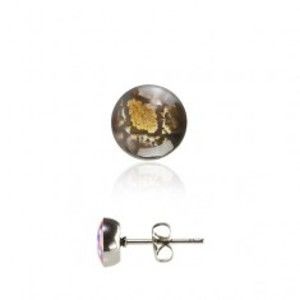 Šperky eshop - Okrúhle oceľové náušnice - hadí vzor, puzetové zapínanie AA01.21